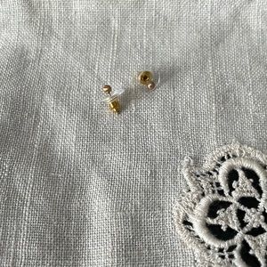 14kt rose brushed gold studs.